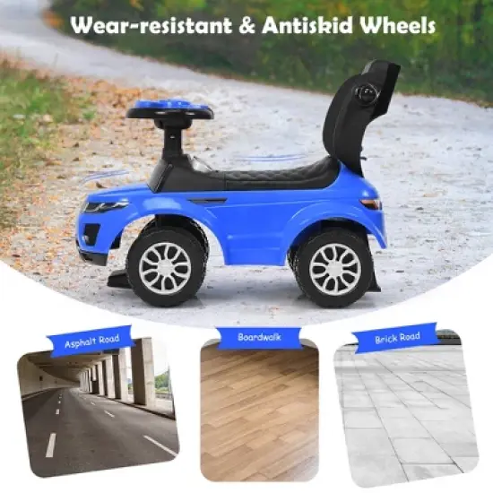 Costway 3 in 1 Ride on Push Car Toddler Stroller Sliding Car w/Music White\Black\Blue\Pink\Red image {6}