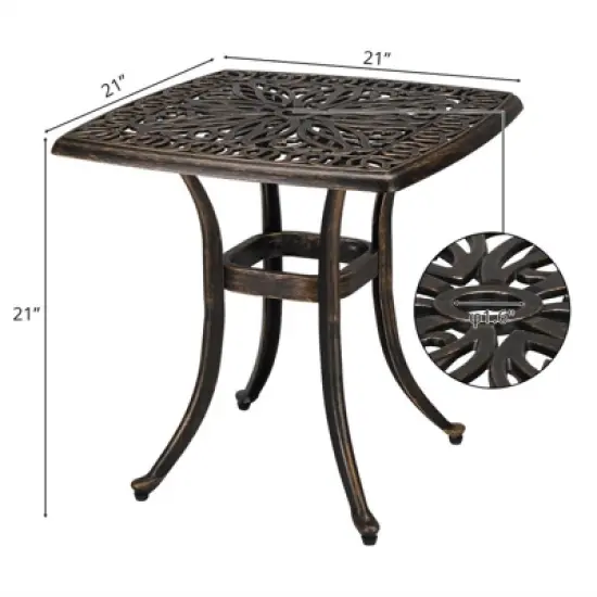 Karl Home |Square Metal Outdoor Side Table image {1}
