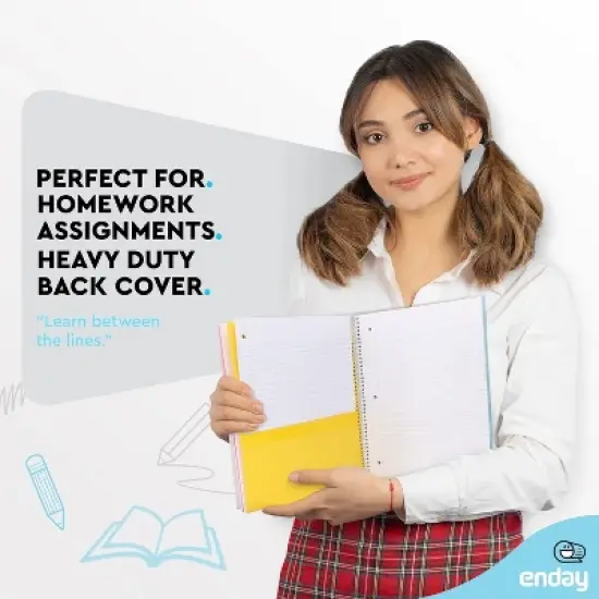 Emraw 5 Subject Notebook College Ruled Spiral White Paper 180 Sheets Perfect for Writing Sketching in class, Home, Office (Pack of 4) image {1}