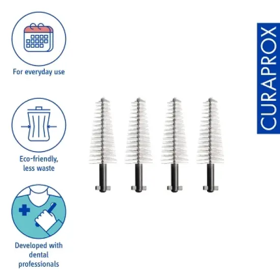 Curaprox CPS 505 Implant Refill, 4-Pack Interdental Brushes for Gentle Cleaning Around Implants and Prosthetics image {3}