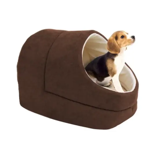 GOOPAWS Cave Covered Cat & Small Dog Warming Burrow Bed image {7}
