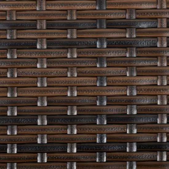 Outsunny 6 PCS Patio Dining Set All Weather Rattan Wicker Furniture Set with Wood Grain Top Table and Soft Cushions image {4}