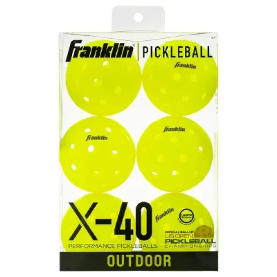 Franklin Sports X40 Pickleballs Vellum - 6Pc: Neon Yellow, Polyethylene, All Ages image {4}