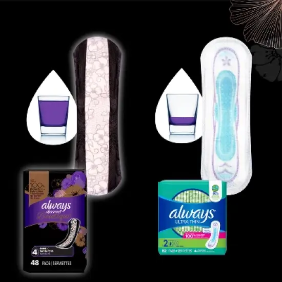 Always Discreet Boutique Incontinence and Postpartum Incontinence Pads - Heavy Absorbency - Long Length - 28ct image {2}