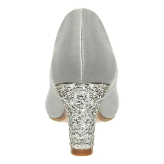 Badgley Mischka Girls Heel Dress Shoes -Elegant Girls' Pumps, Low Heels, Flower Party, Wedding, Princess (Little Kids) image {3}