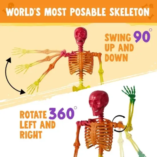 JOYIN Halloween Decor 5.6 FT Posable Skeleton for Indoor Outdoor Halloween  Decoration Giant Life Size Skeletons Spooky Scary Party Haunted House Prop image {4}