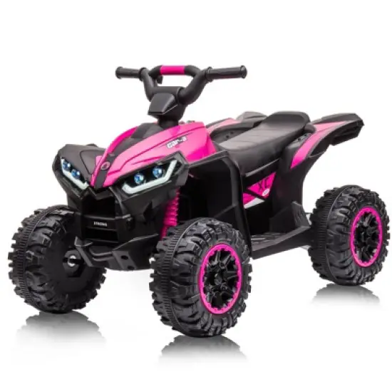 12V Ride On ATV for Kids Electric Four Wheeler for Toddlers Ages 3-8, Battery Powered Quad with Remote Control, LED Lights, Music, High/Low Speed, USB image {8}