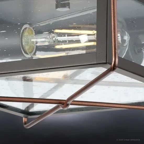 Urban Ambiance Luxury Vintage Outdoor Ceiling Light 5.5''H x 11.5''W,  Olde Bronze Finish,  Longmont Collection, UHP1330 image {6}