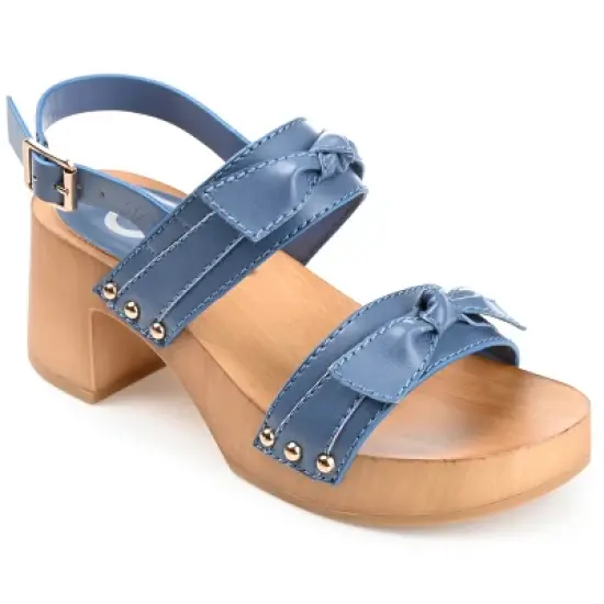 Journee Collection Womens Tia Double Bow Accent Clog Sandals image {10}