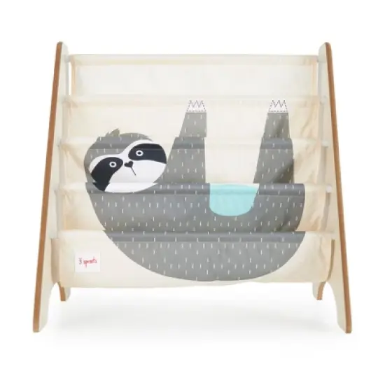 3 Sprouts High Quality Multipurpose Kids and Toddler Playroom or Bedroom Storage Shelf Organizer Bookcase Furniture, Gray Sloth image {1}
