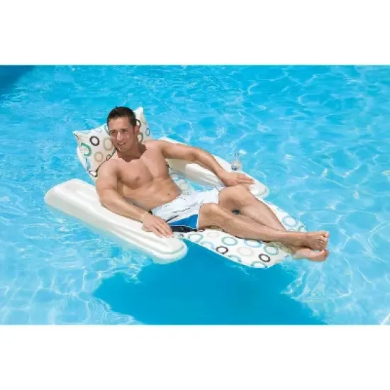 Poolmaster Swimming Pool Adjustable Floating Chaise Lounge - Rio Sun/Mod Dots image {1}