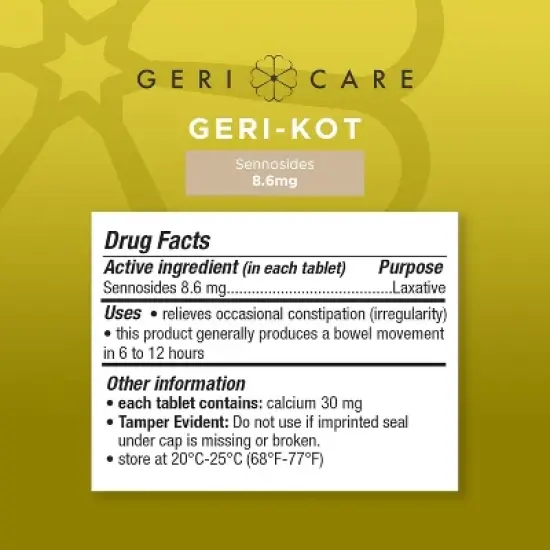Geri Care - Geri-Kot Natural Vegetable Laxative, 100 Count image {1}