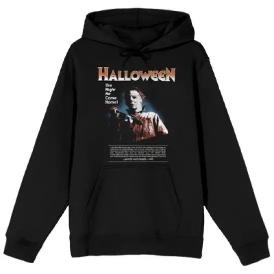 John Carpenter's Halloween The Night He Came Home Long Sleeve Men's Black Hooded Sweatshirt image {6}