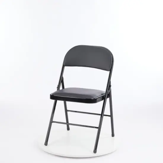 DOMETOUR Set of 2 Folding Chair Leather Padded Folding Chairs Easy to Use and Store Outdoor and Indoor for Home Office Party khaki image {5}