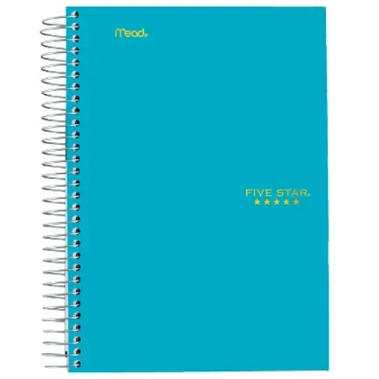 6ct 5 Subject Spiral Notebook College Ruled 9.5" x 6" Classic Colors - Five Star image {5}