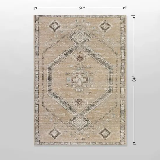 5'x7' Sunset Moroccan Tapestry Rectangular Woven Outdoor Area Rug Light Brown - Opalhouse&trade; image {4}