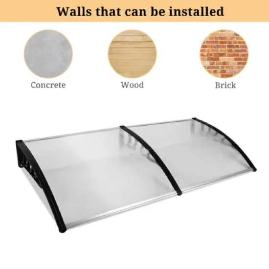 Karl Home | Winado 78 in. W x 9.8 in. D Plastic White Cover Door Awning image {1}