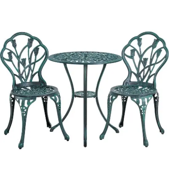 Yaheetech 3 Piece Outdoor Bistro Table Set for Garden Backyard image {8}