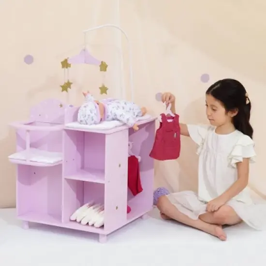 Olivia's Little World - Twinkle Stars Princess Baby Doll Changing Station with Storage image {1}