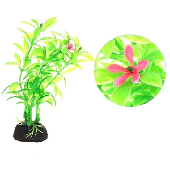 Unique Bargains Aquarium Plastic Plants for Goldfish Tank Landscape Decoration Green 2 Pcs image {2}