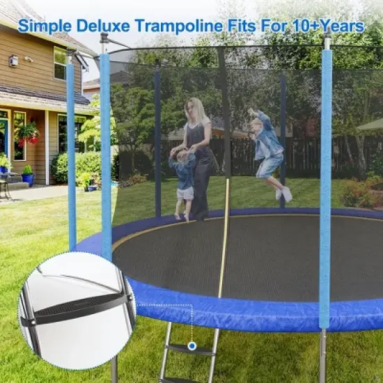 12FT Trampoline, Recreational Trampolines with Enclosure Net and Ladder image {4}