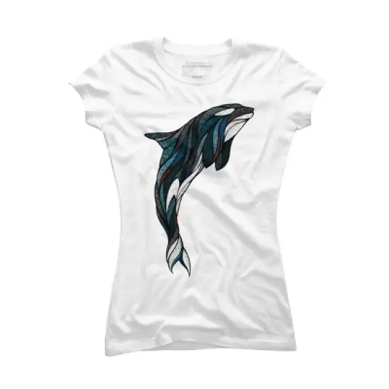 Junior's Design By Humans Jumping Orca By Studiokauz T-Shirt image {3}