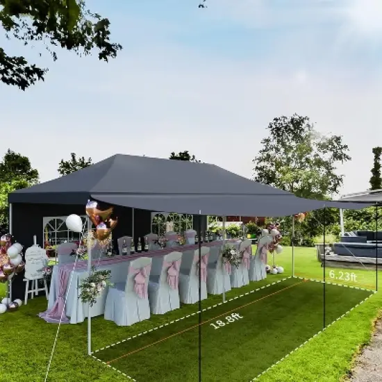 10x20 FT Commercial Canopy Tent with 6 Removable Sidewalls, Heavy Duty Frame & Thickened Legs, 6 Sandbags, Easy Setup, Portable Roller Bag, image {7}