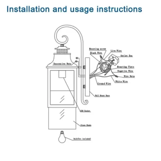 Black Square External Wall Lights Aluminum Light Fixtures Led Outdoor Wall Lights Waterproof Vintage Glass Sconce-The Pop Home image {4}
