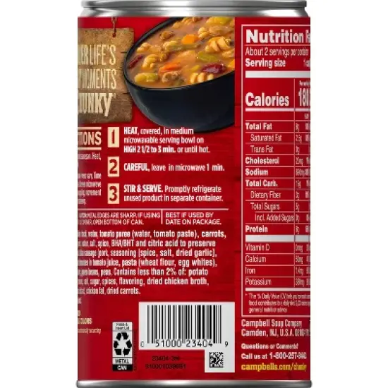 Campbell's Chunky Miestrone with Italian Sausage Soup - 18.8oz image {12}
