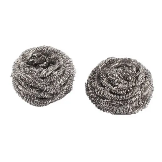 Unique Bargains Kitchen Household Stainless Steel Scrubber Cleaning Ball 2 Pcs image {6}