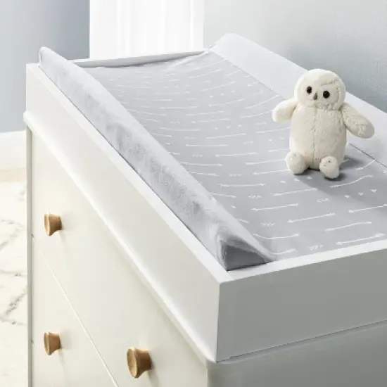 Wipeable Changing Pad Cover - Gray Arrows - Cloud Island&trade; image {1}