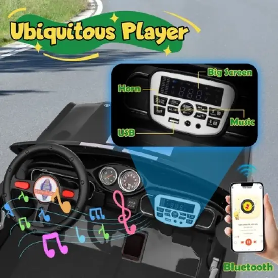 Joyracer Shelby 4WD 24 Volt Ride on Toys Cars for Kids, 2 Seats Electric Car with Remote Control, LED Lights, Music, Horn, Bluetooth, USB, Kids Gift image {5}