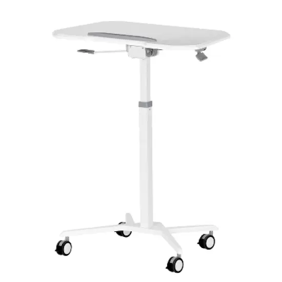 Sit To Stand Mobile Laptop Computer Stand with Height Adjustable White - Techni Mobili image {1}