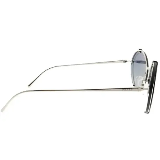 Prada  GAQ3A0 Womens Oval Sunglasses Silver/Black 63mm image {2}