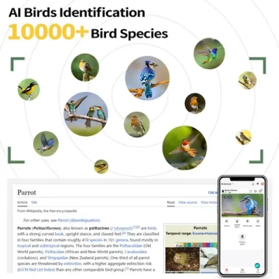 Sandinrayli Smart Bird Feeder with Camera, 1080P HD AI Identify Bird Watching Camera image {7}