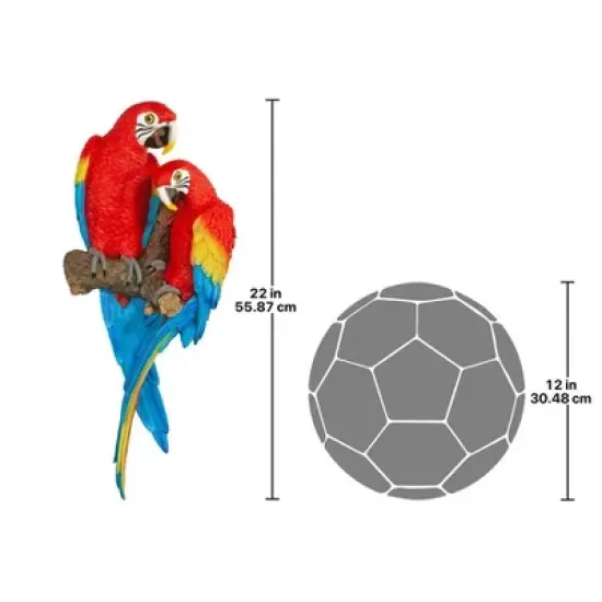 Design Toscano Tropical Scarlet Macaws Wall Sculpture image {6}