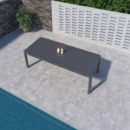 Amazonia Copa 13pc Aluminum Rectangular Extendable Patio Dining Set Gray image {4}
