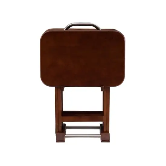 Grant Tray Tables Dark Cherry/Chrome - Powell Company image {2}