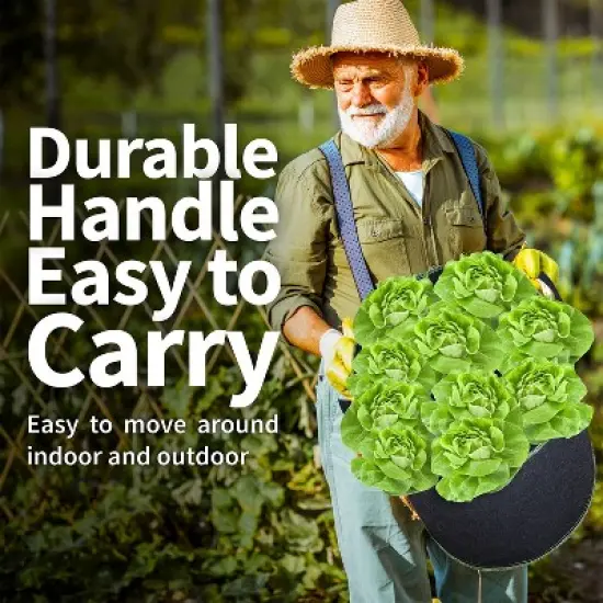 Garnen 5 Packs 10 Gallon Garden Potato Grow Bags, Fabric Grow Bags for Outdoor and Indoor Planters - Black image {6}