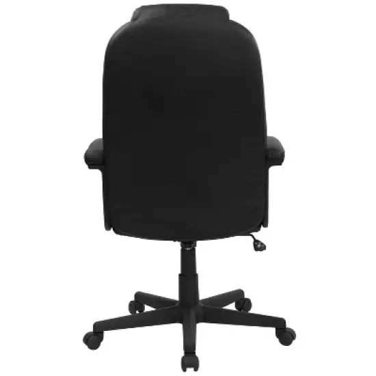 Flash Furniture Hansel High Back Black LeatherSoft Executive Swivel Office Chair with Arms image {6}