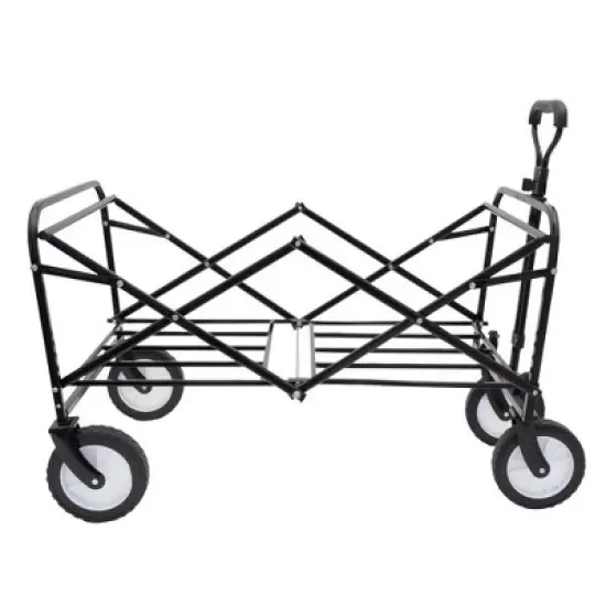 SKRAN Outdoor Sport Foldable All Terrain Pulling Pull-Along Wagons with Strapping System,Weight Capacity 225 LBS for Shopping,Garden,Camping image {11}