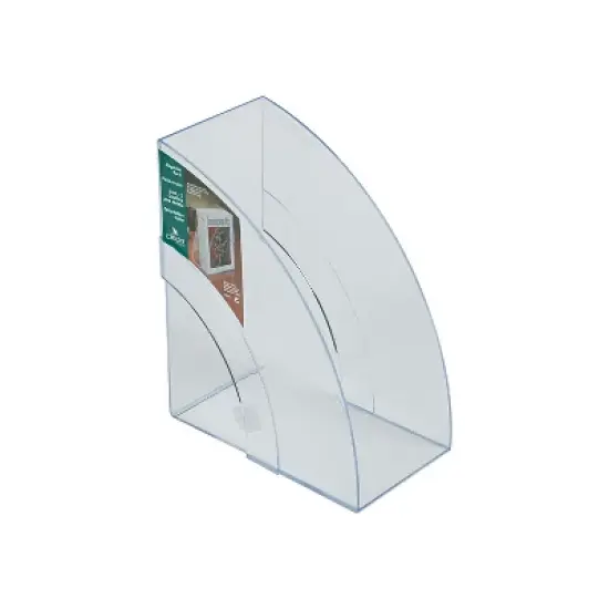 Rubbermaid Optimizers Deluxe Plastic Magazine Rack 5 1/4 x 9 x 11 1/8 Clear 96502ROS image {1}