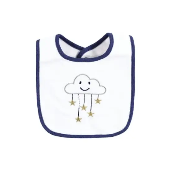 Hudson Baby Infant Boy Cotton Bib and Sock Set, Navy Cloud, One Size image {4}