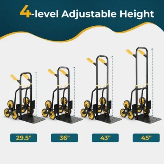 Costway Stair Climber Hand Truck with Telescoping Handle and Rubber Wheels 350 Lb Capacity image {4}