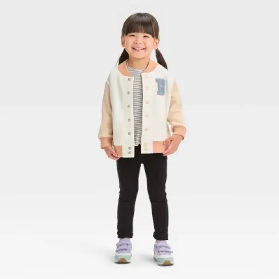 Toddler Girls' Bluey Varsity Bomber Jacket - Cream image {2}
