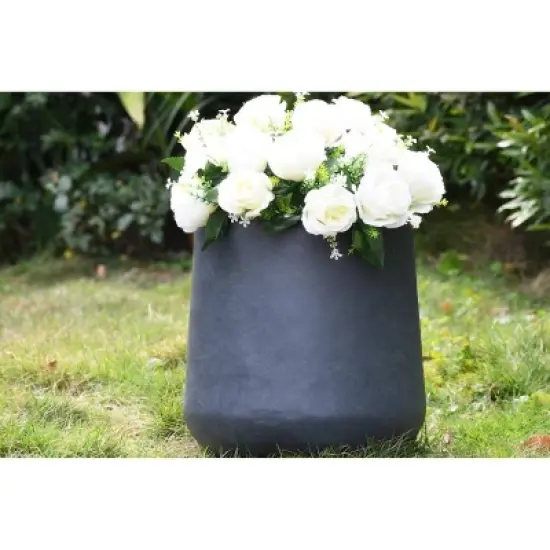 17.3" Tall Lightweight Concrete Modern Outdoor/Indoor Planter Charcoal - Rosemead Home & Garden, Inc. image {5}