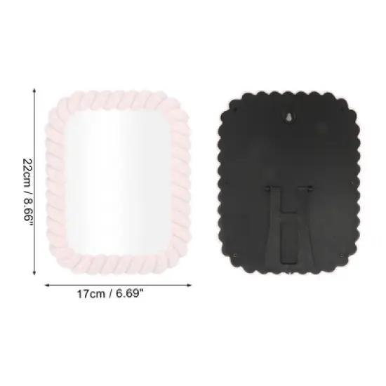 Unique Bargains Twisted Square Shape Desktop Cosmetic Mirror 1 Pc image {1}