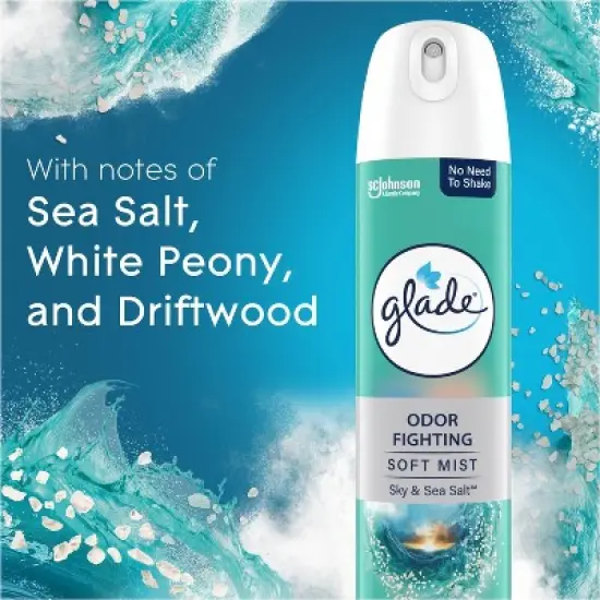 Glade Odor Fighting Soft Mist Aerosol Room Air Freshener - Sky & Sea Salt - 8oz image {5}