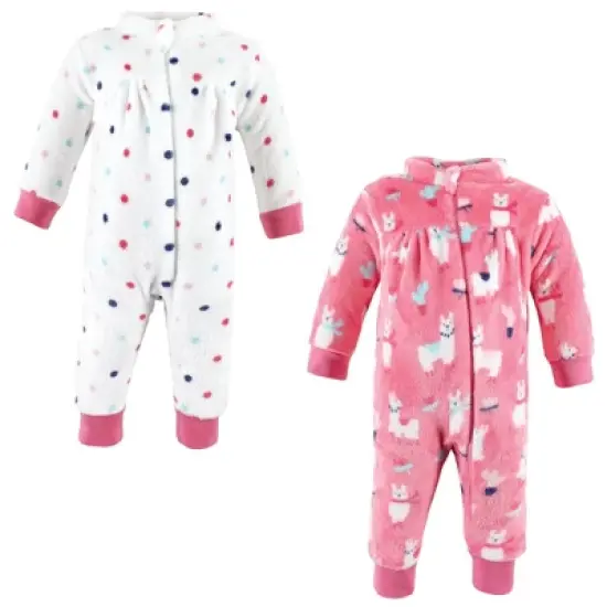 Hudson Baby Infant Girl Plush Jumpsuits, Llama image {9}