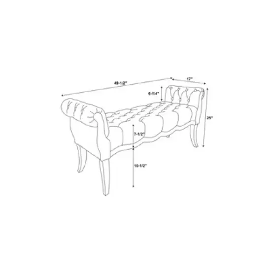 Madison Roll Arm Bench - Linon image {9}